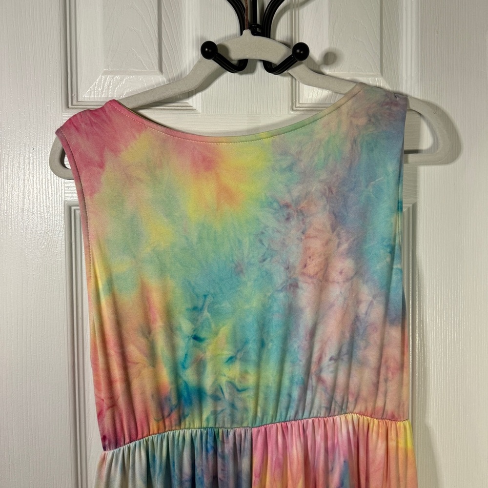 Angelic Tie-Dye Maxi Dress in Pastel Rainbow - Picture 5 of 9